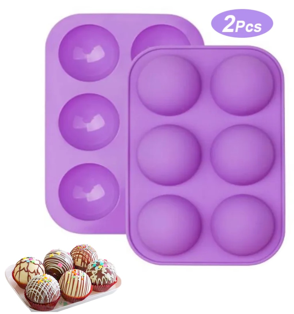 Set 2 moldes de silicón Media Esfera 5 cm para Chocobombas y Repostería