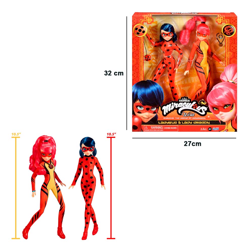 Set de Muñecas  Bandai Lady Bug 88134 Equipo Shangai