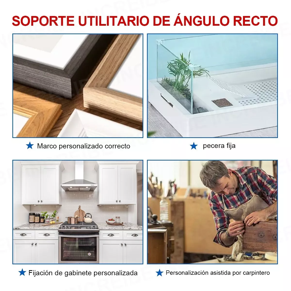 Carpinteria Grado Herreria Metal Prensa Esquinera, 4 Piezas