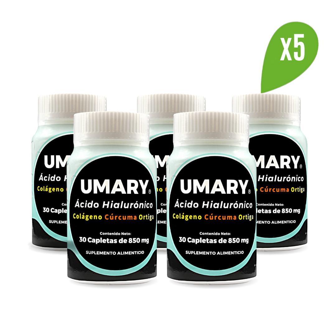 Kit De 5 Frascos De Ácido Hialurónico Umary- 30 Tabs