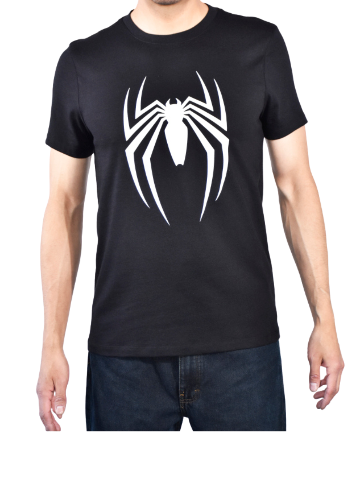 Playera negra con logo de Spider-man Hombre Araña y Manga Corta Isma