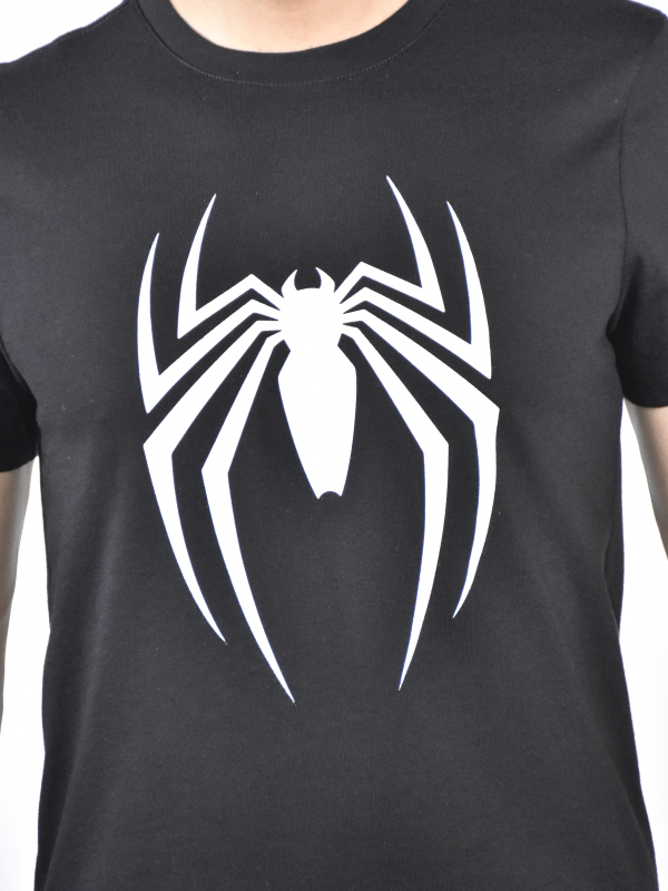 Playera negra con logo de Spider-man Hombre Araña y Manga Corta Isma