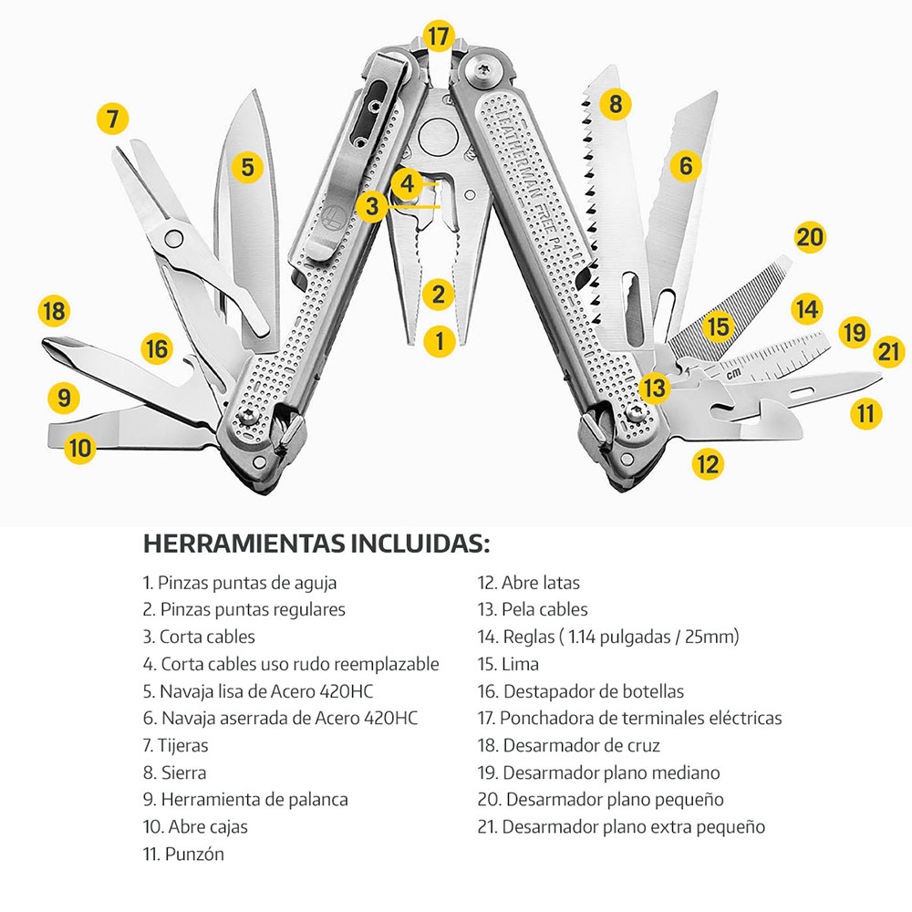 Multiherramienta FREE P4 Plata Leatherman