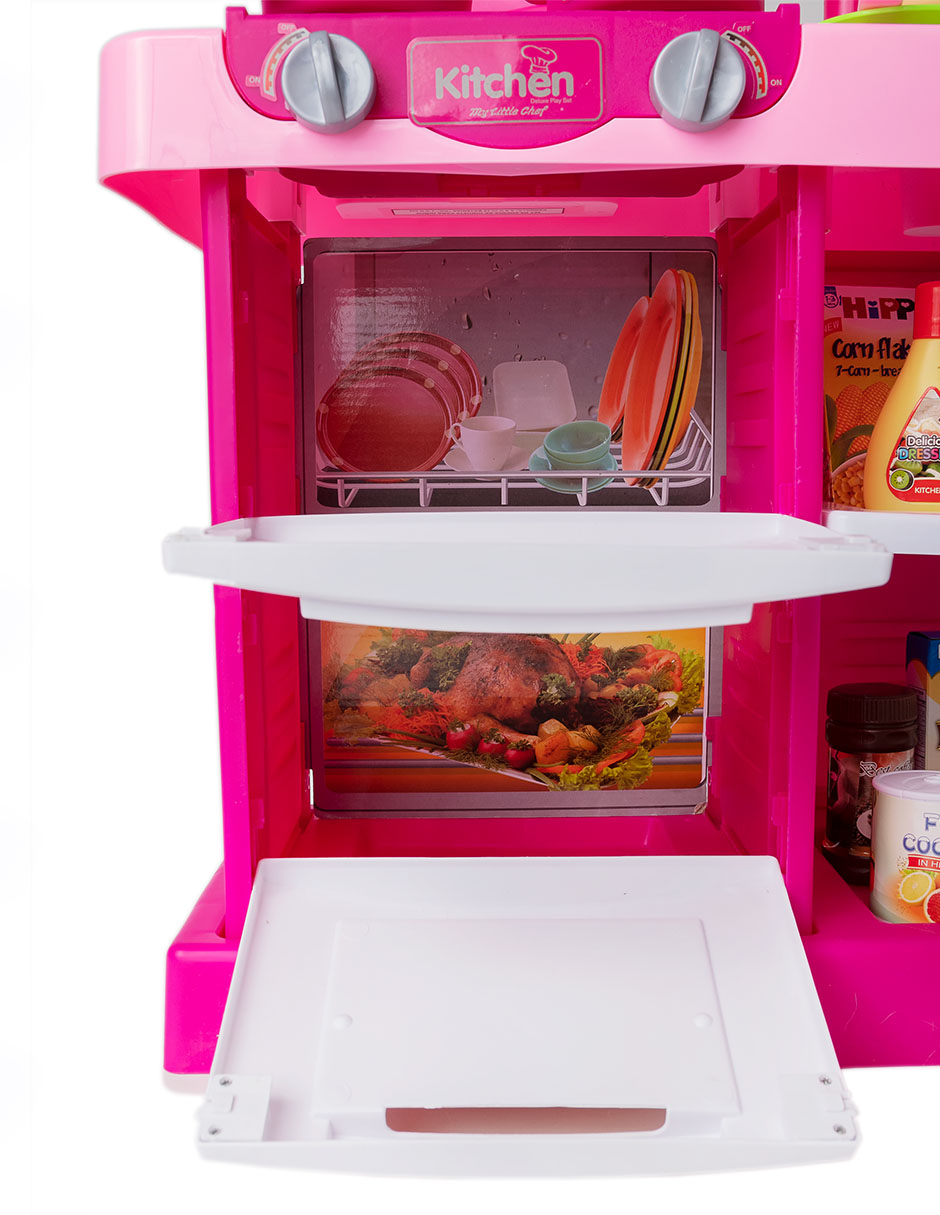 Cocina de juguete interactiva realista con efectos de luz, sonido y además funciona con agua