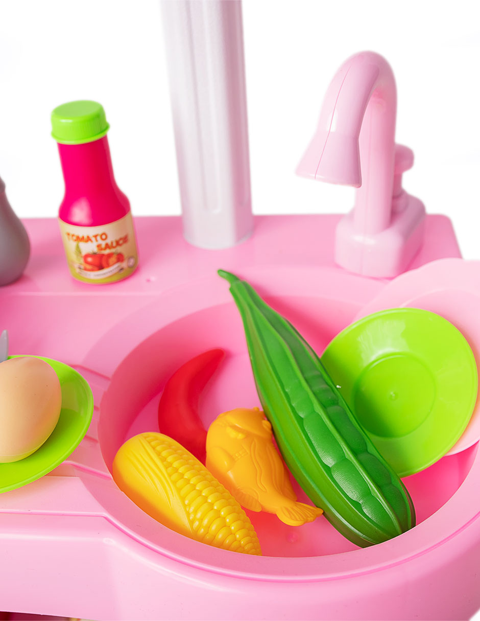 Cocina de juguete interactiva realista con efectos de luz, sonido y además funciona con agua