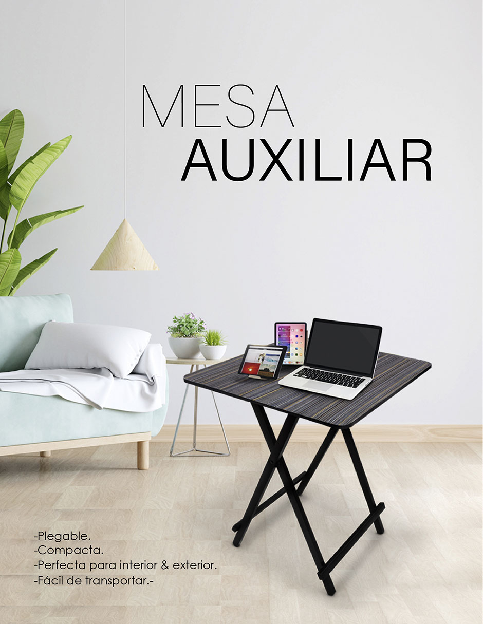 Mesa plegable auxiliar multiusos