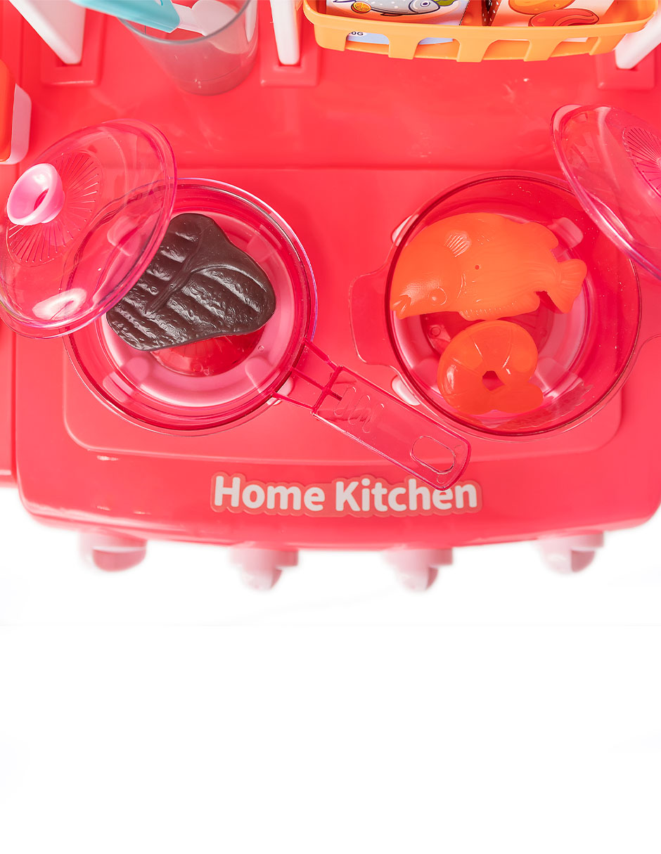 Cocina de juguete interactiva realista con efectos de luz, sonido, vapor, y además funciona con agua