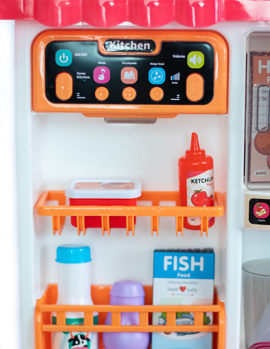 Cocina de juguete interactiva realista con efectos de luz, sonido, vapor, y además funciona con agua