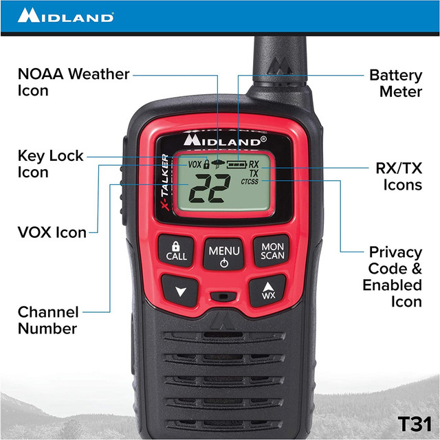 Radios 2 Vias Paq C/3 Midland T31x3vp Hasta 41km (26millas)
