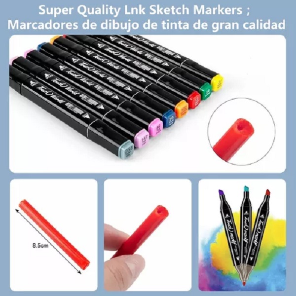 Marcadores Doble Punta Plumones Punta Pincel Lonk 60 Colors