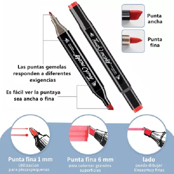 Marcadores Doble Punta Plumones Punta Pincel Lonk 60 Colors