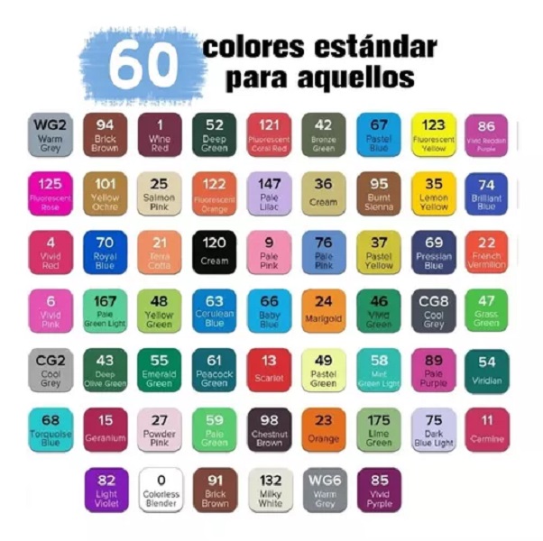 Marcadores Doble Punta Plumones Punta Pincel Lonk 60 Colors