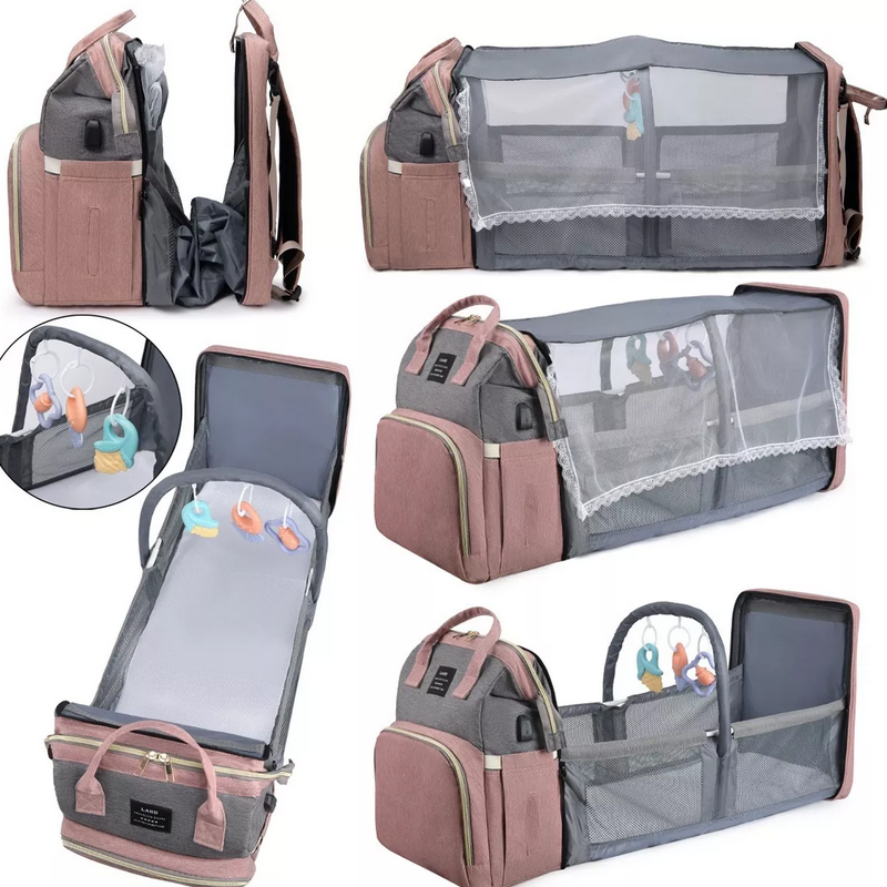 Mochila Pañalera Cuna 7 En 1 Multifunciones Impermeable.