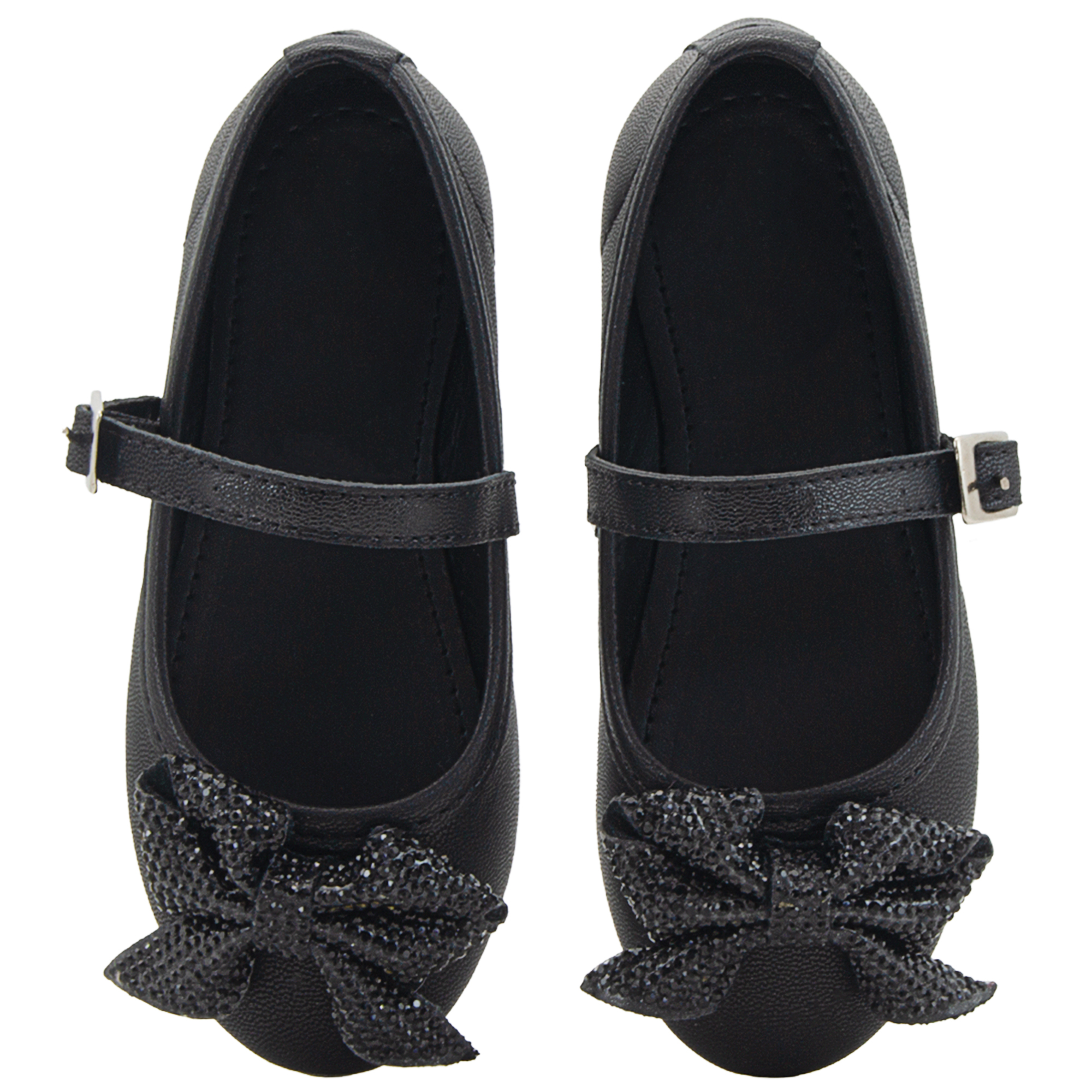 Zapato Balerina Para Niña Casual Moda Negro Moño 15-21.5