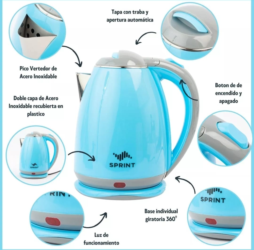 Jarra Tetera Cafetera Eléctrica 2 Litros