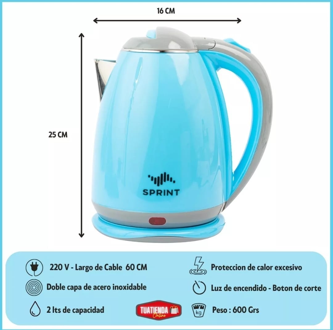 Jarra Tetera Cafetera Eléctrica 2 Litros