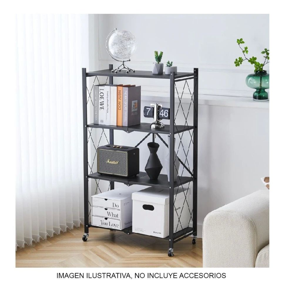Estante Rack Plegable de metal Negro