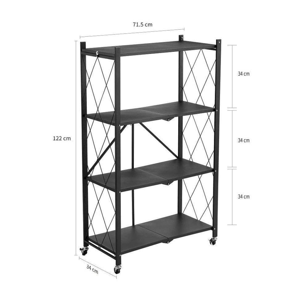 Estante Rack Plegable de metal Negro