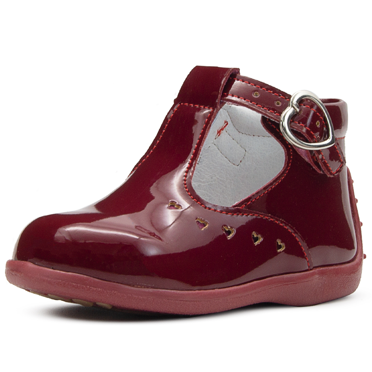Zapato Andanenes Niña Bota Soporte Arco Charol Rojo 12-15