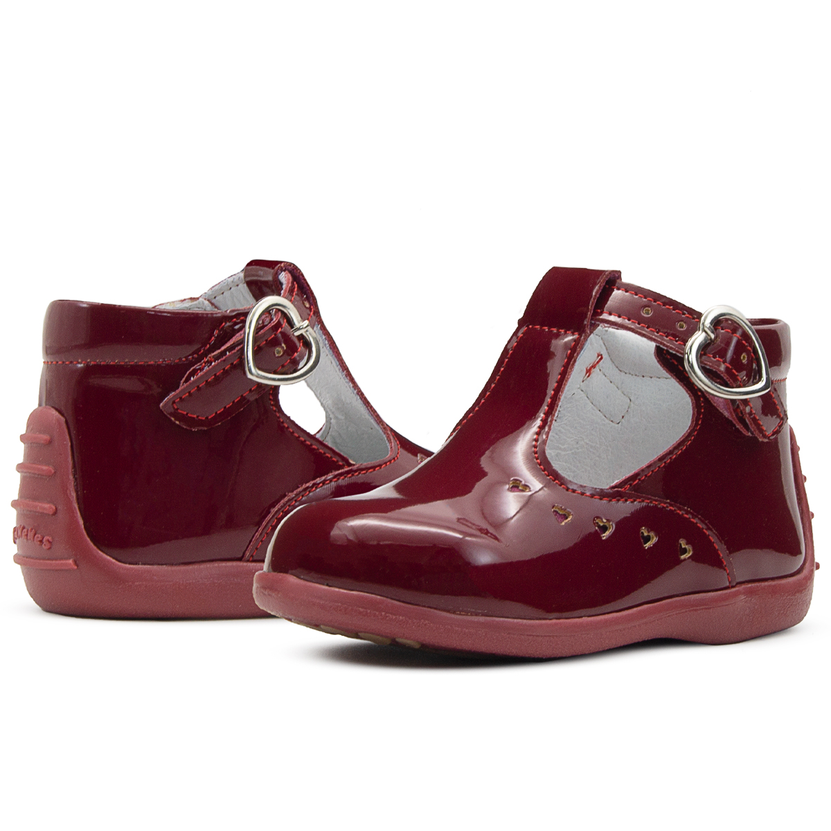 Zapato Andanenes Niña Bota Soporte Arco Charol Rojo 12-15