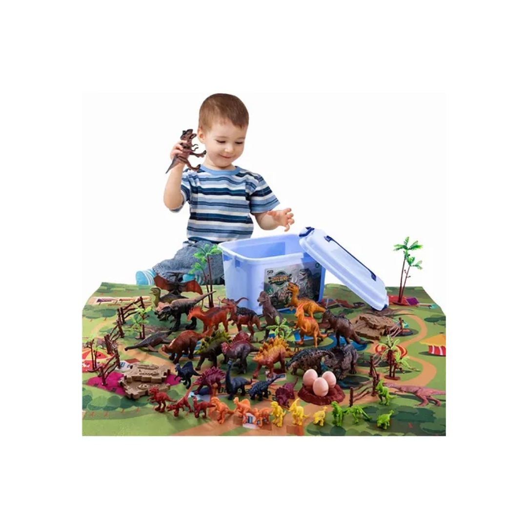 Juguete Dinosaurio Para Niños Con Mapa Y Árbol, 88 Pzas.