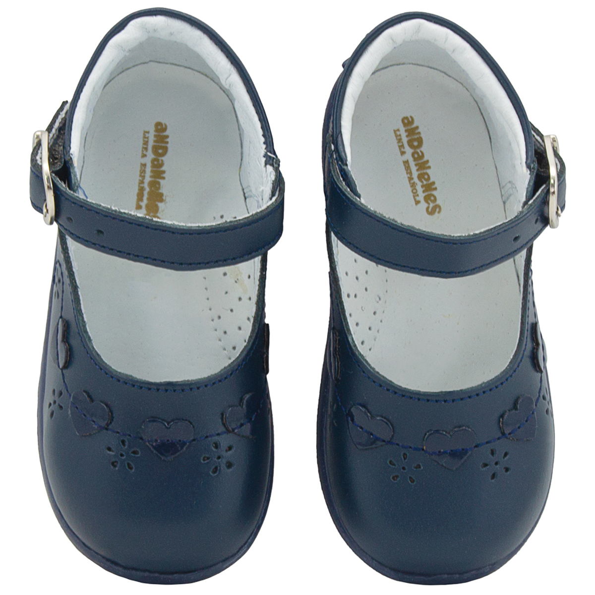 Zapato Niña Andanenes Piel Broche Soporte Arco Marino 12-15