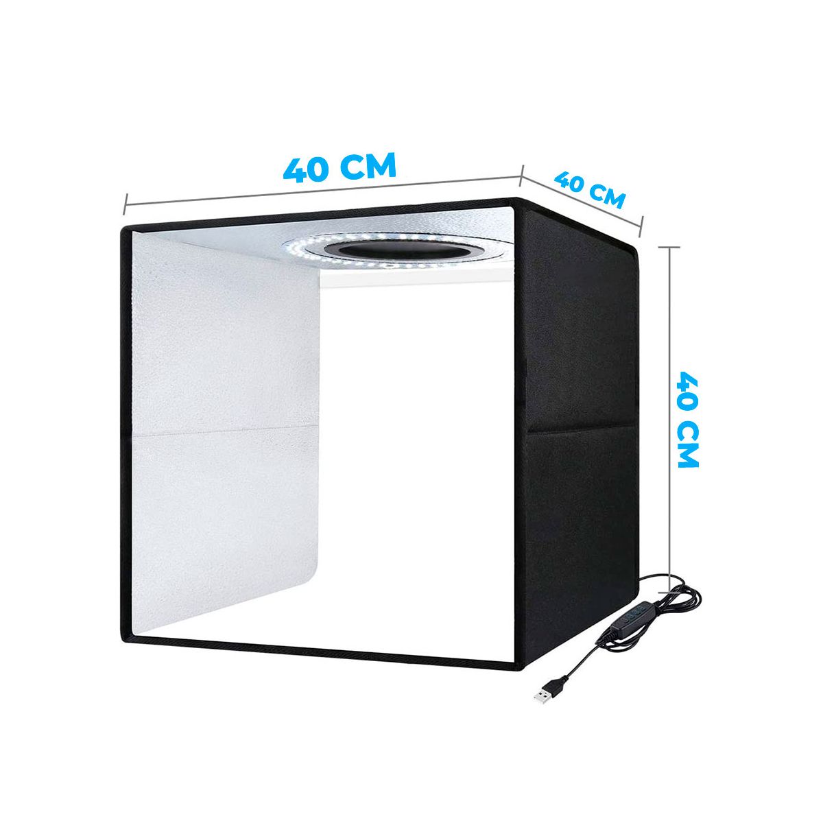 Caja Estudio Fotográfico Con Luz Led Regulable 40x40x40