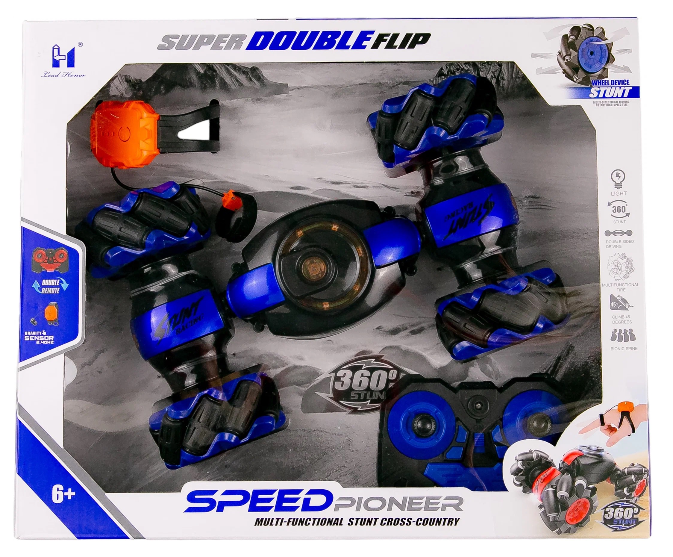 Carro acrobático de control remoto  todo terreno con luz led .