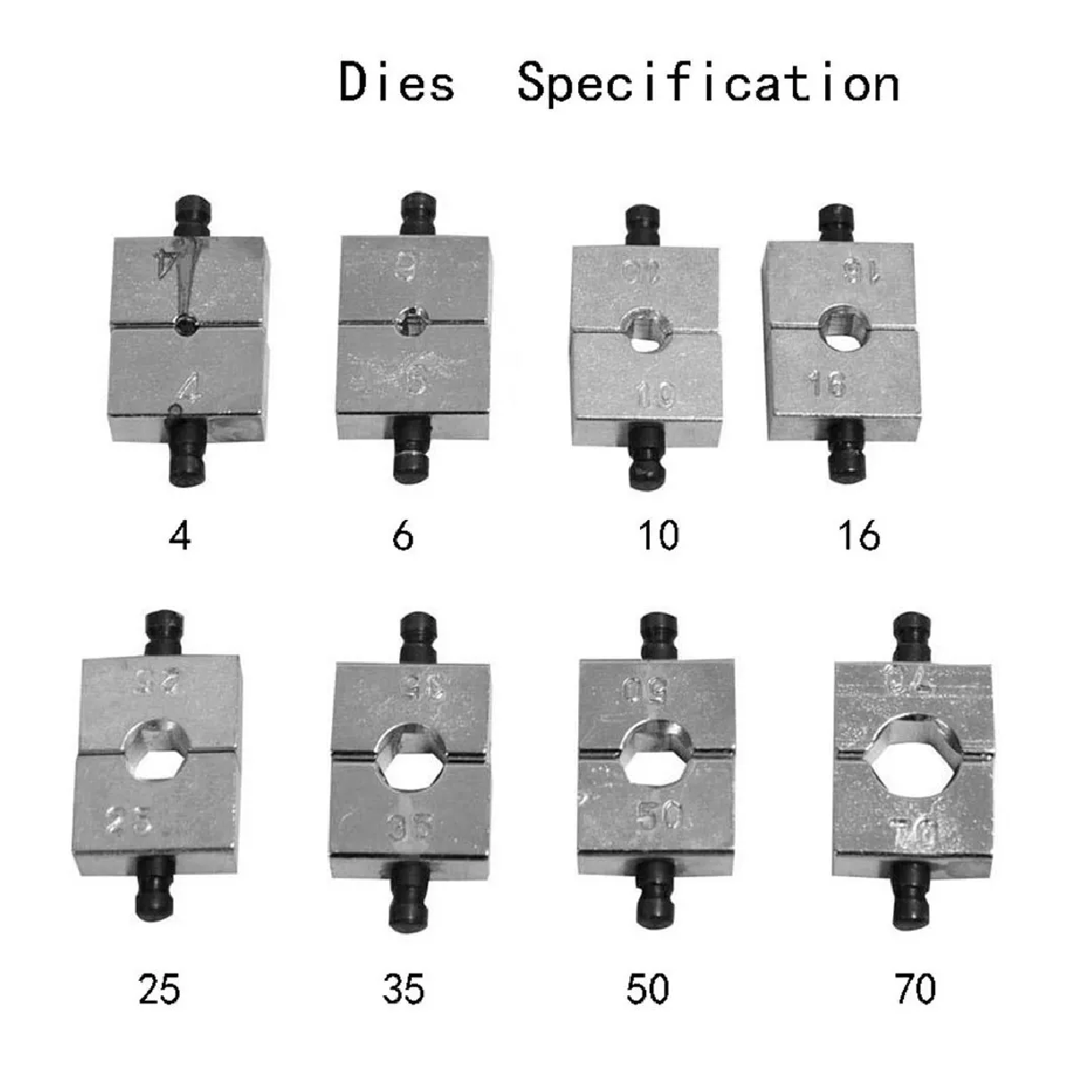 Pinza Hidraulica Ponchadora 6t Yqk-70 Con 8 Pares 4-70 Mm 
