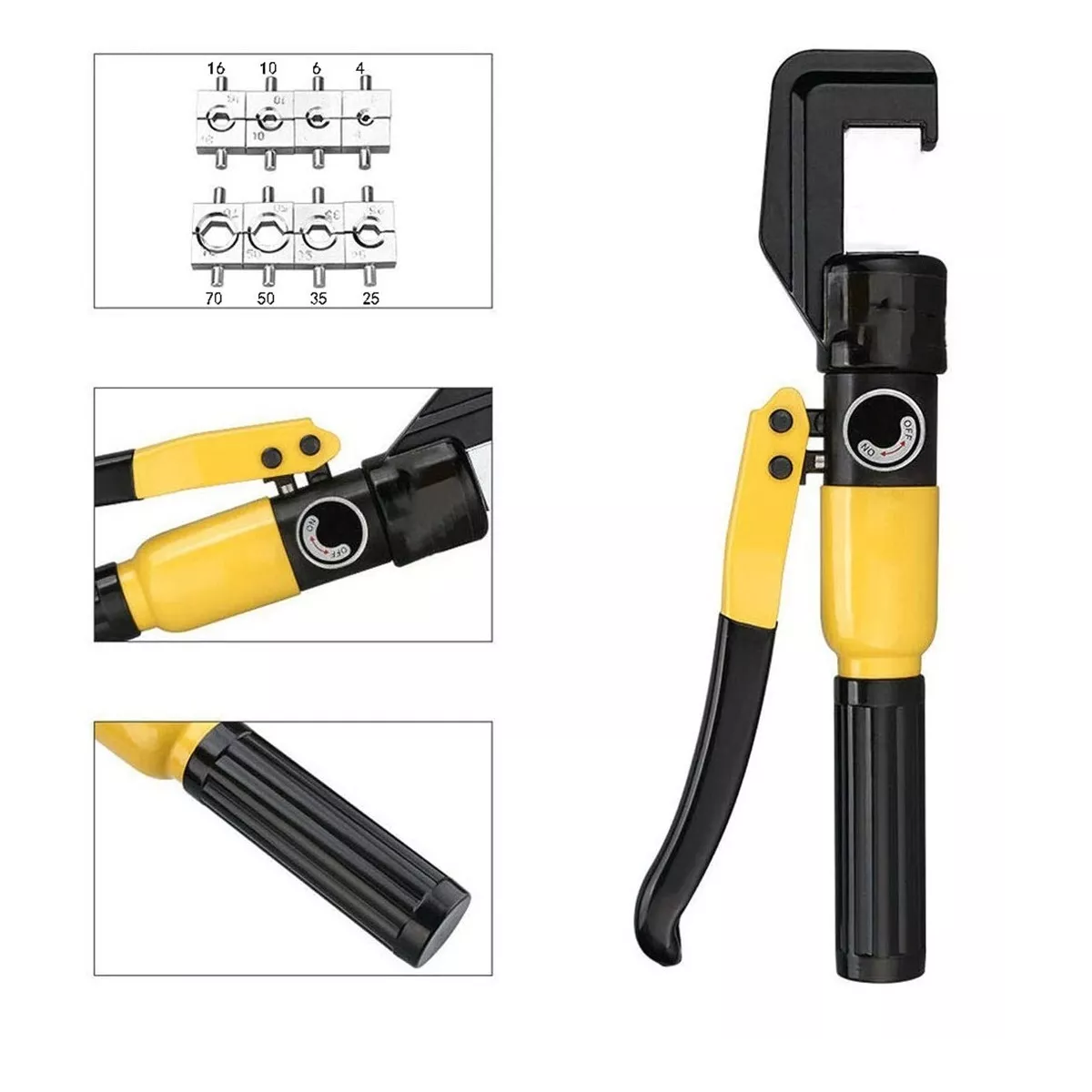 Pinza Hidraulica Ponchadora 6t Yqk-70 Con 8 Pares 4-70 Mm 