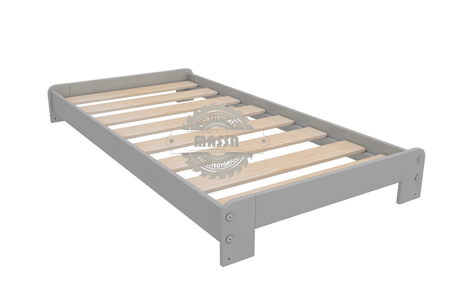 Base Cama Queen Size Box De Madera De 1ra, Desarmable