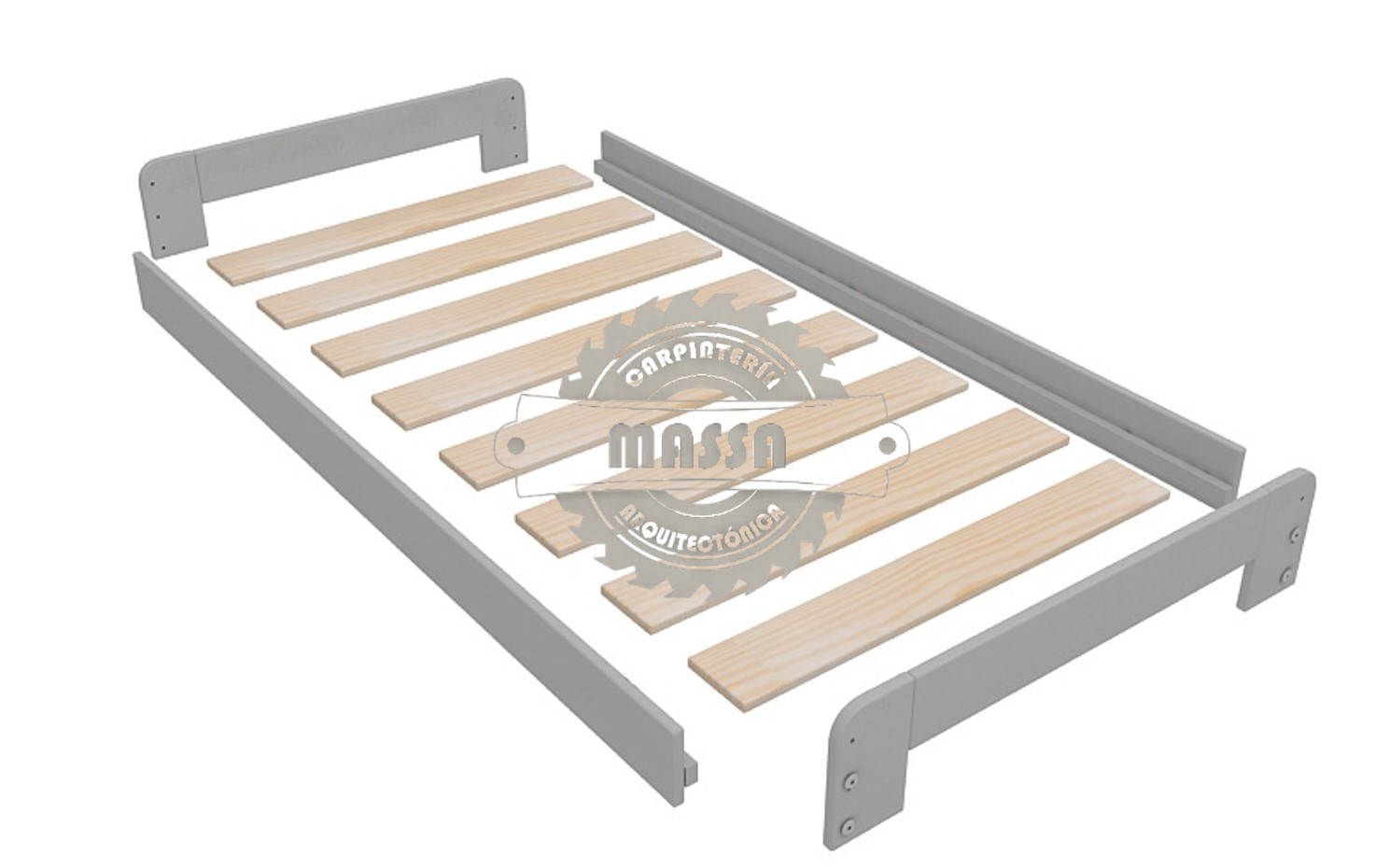Cama De Piso Desarmable Individual Madera