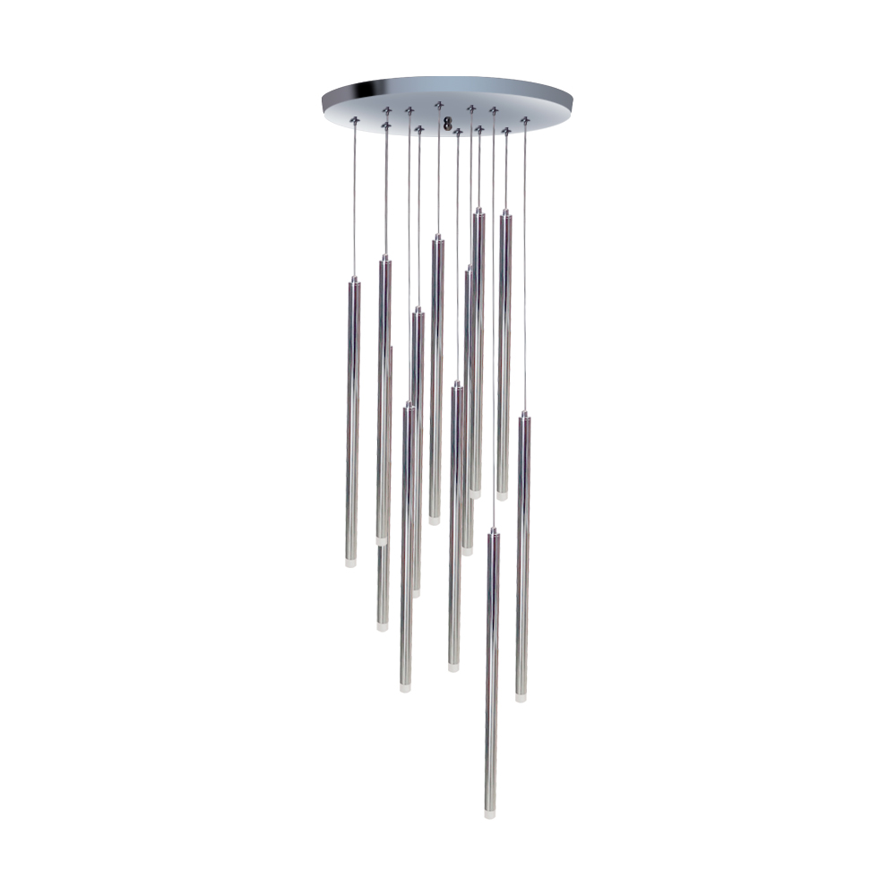 Lampara colgante led minimalista luciernagas  12 luces LED escalera descendente (Luz calida)