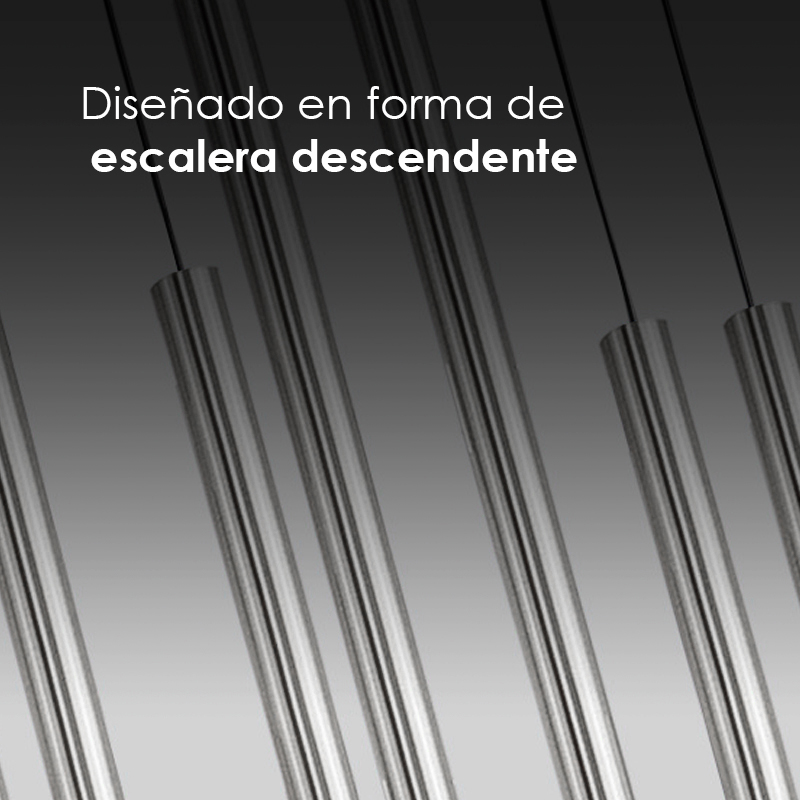 Lampara colgante led minimalista luciernagas  12 luces LED escalera descendente (Luz calida)