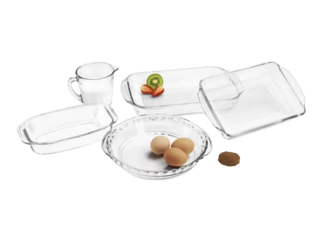 Juego de Refractarios PYROREY para hornear de vidrio 5 piezas 