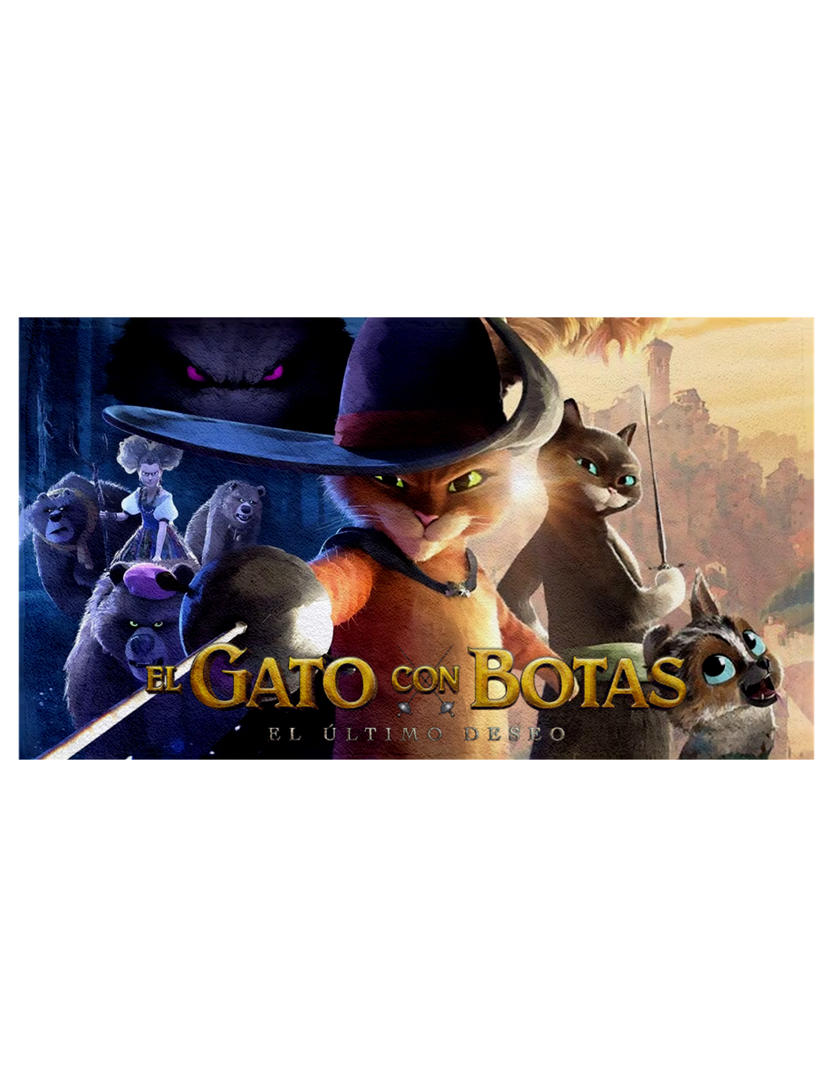 Toalla De Baño Diseño  Gato Con Botas Deseo Shrek Microfibra de Poliéster