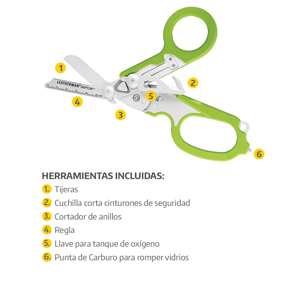 Tijera de Rescate RAPTOR RESCUE Verde Leatherman
