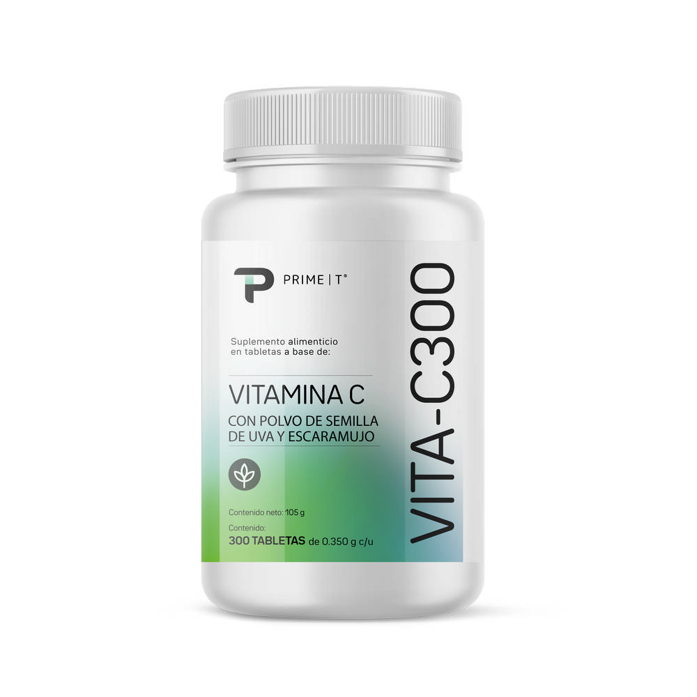 Vitamina C Primetech 300 tabs 300 mg c/u