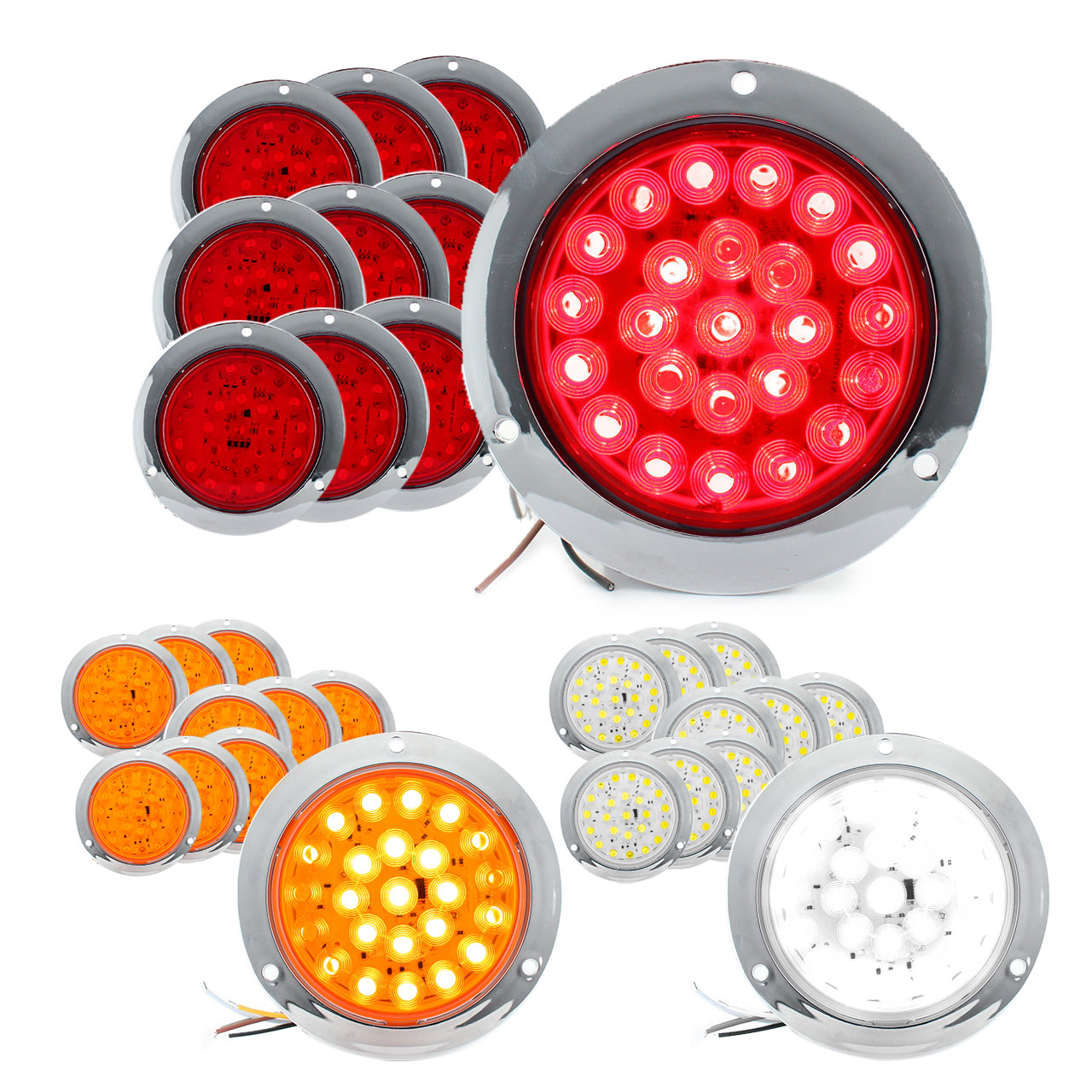 10 Plafon 24 Led Redondo Camion Cuarto Estrobo Stop 12-24v
