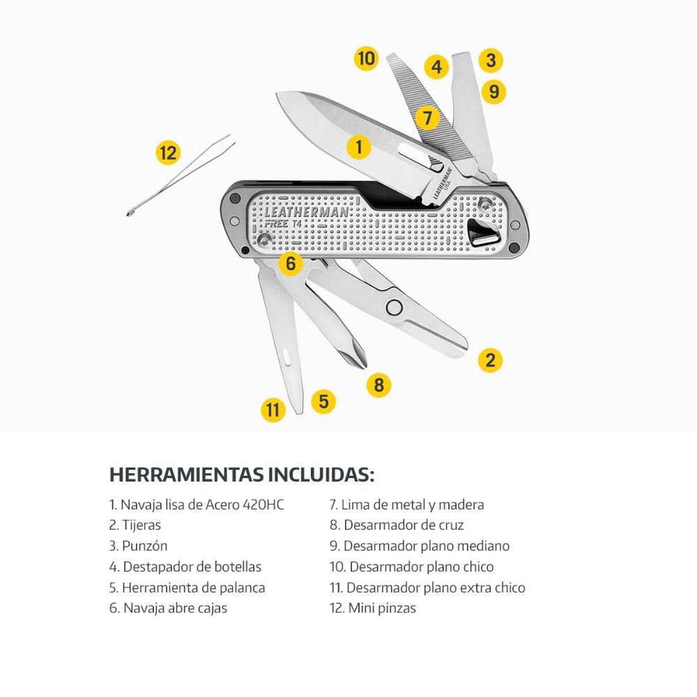 Multiherramienta FREE T4 Plata Leatherman