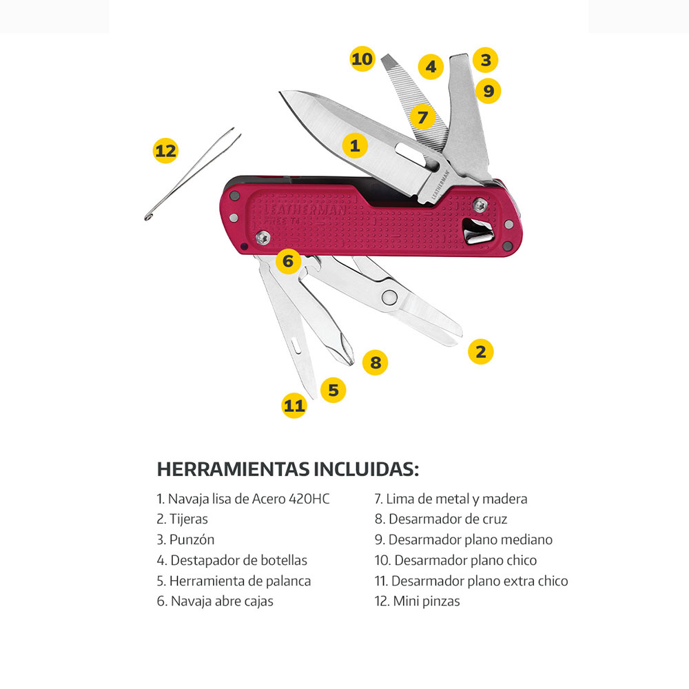 Multiherramienta FREE T4 Roja Leatherman