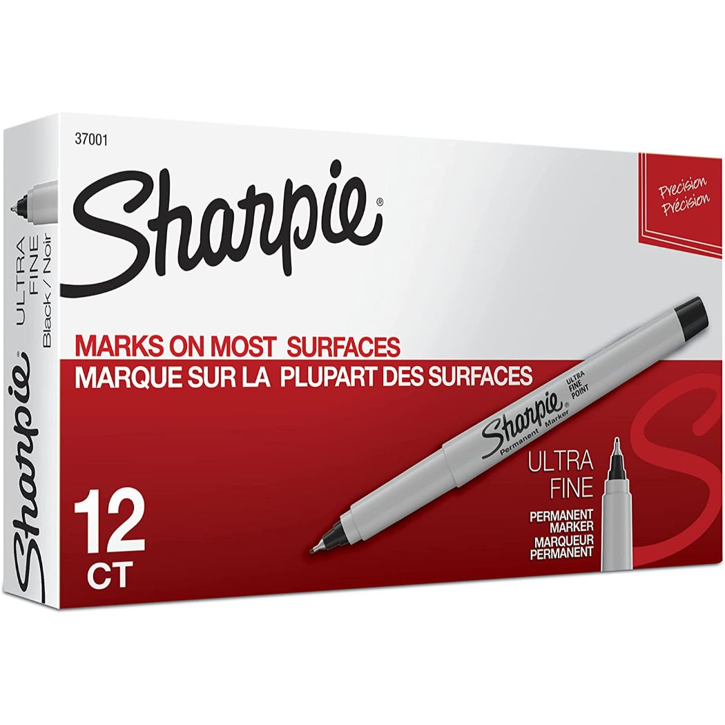 Marcadores Sharpie Ultra Fino Negro caja de 12 pzas