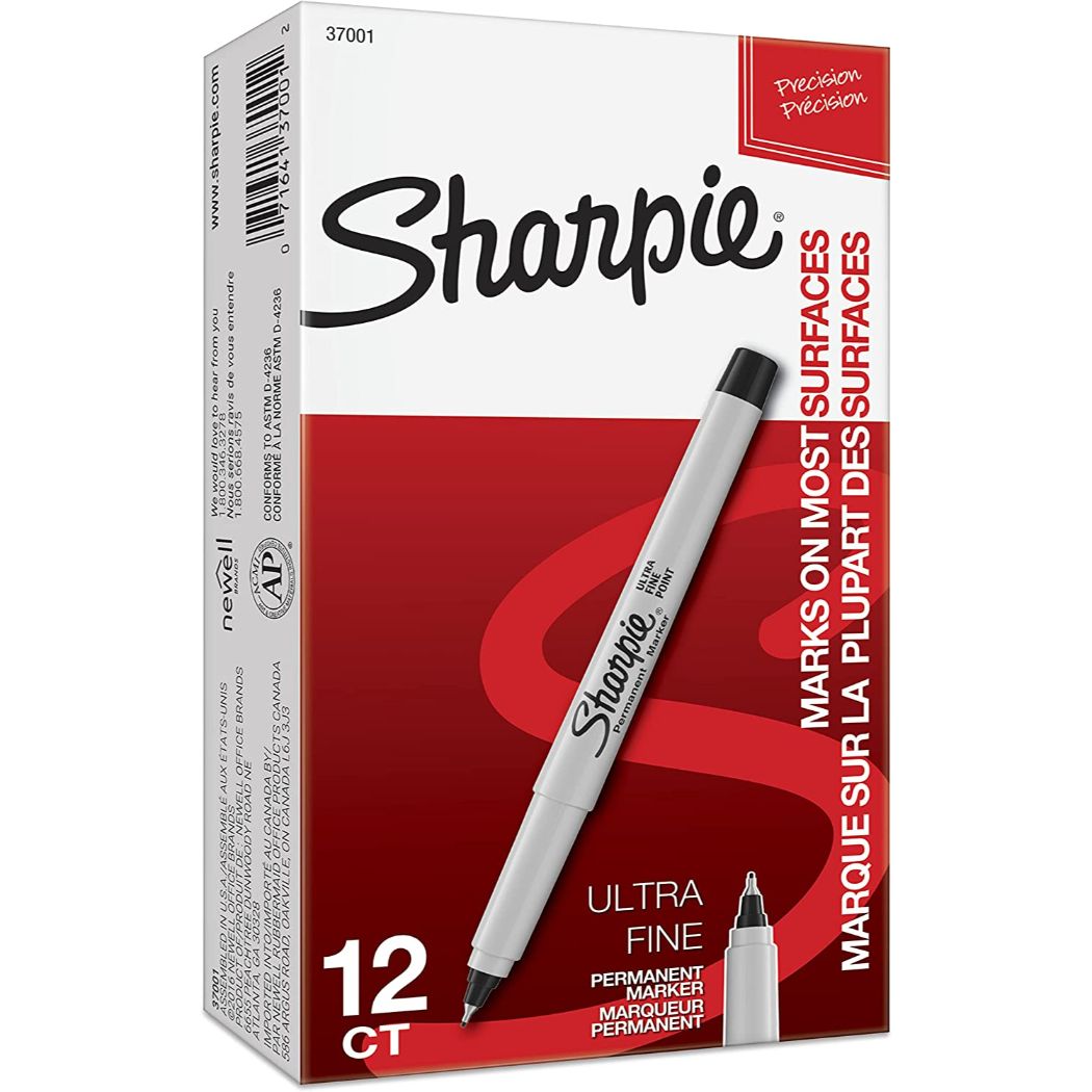 Marcadores Sharpie Ultra Fino Negro caja de 12 pzas