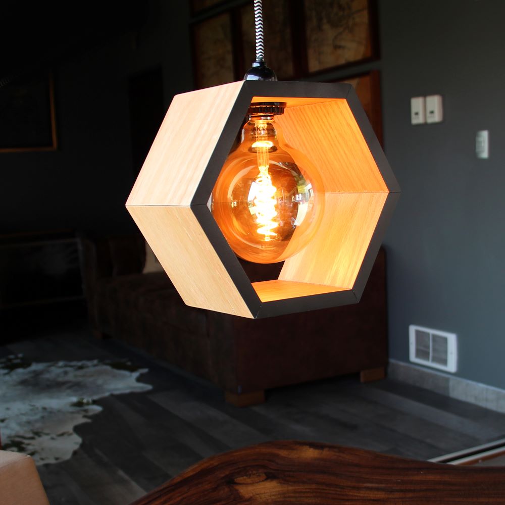 Lampara panal color negro 