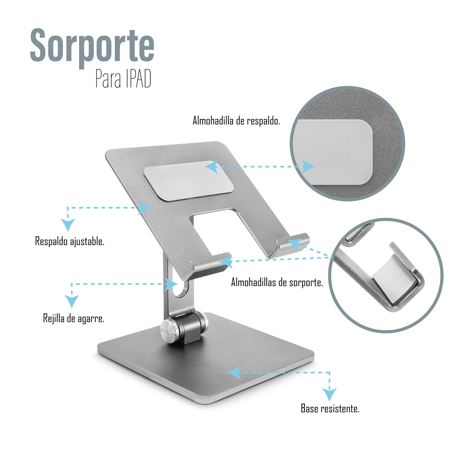Soporte Para Tablet, Ipad, Celular. Ajustable De 7.9' A 12.9''