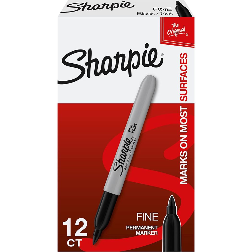 Marcadores Permantes Sharpie Negro 12 pzas Punta fina.