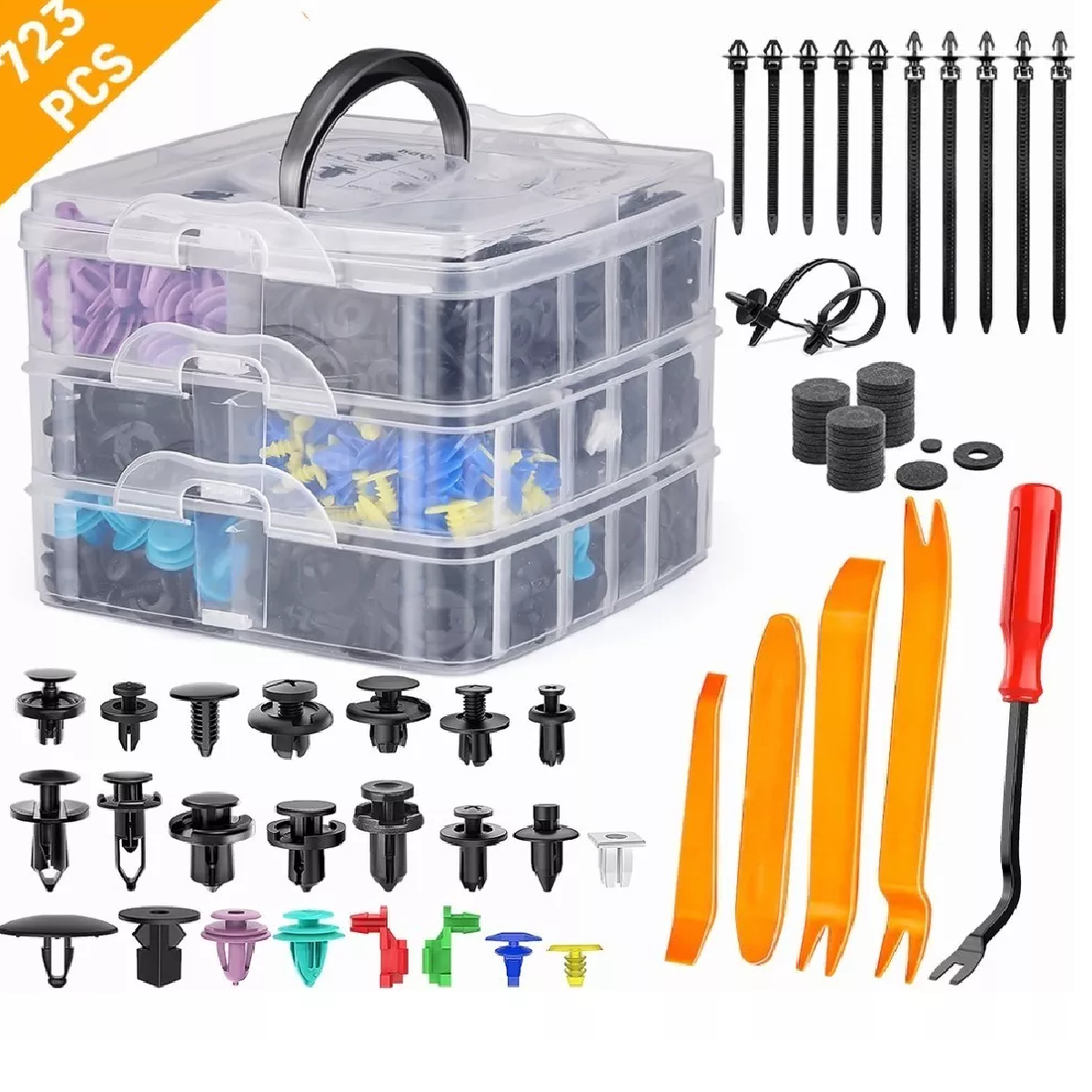 Kit Grapas Automotrices Con Herramienta De Extracción 723 Pzas