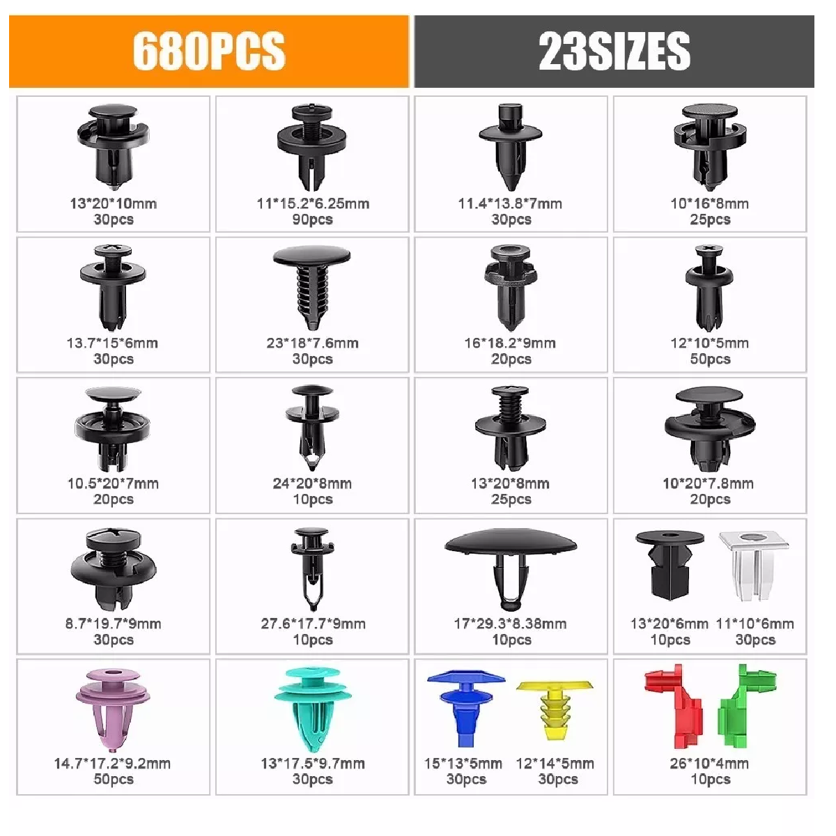 Kit Grapas Automotrices Con Herramienta De Extracción 723 Pzas