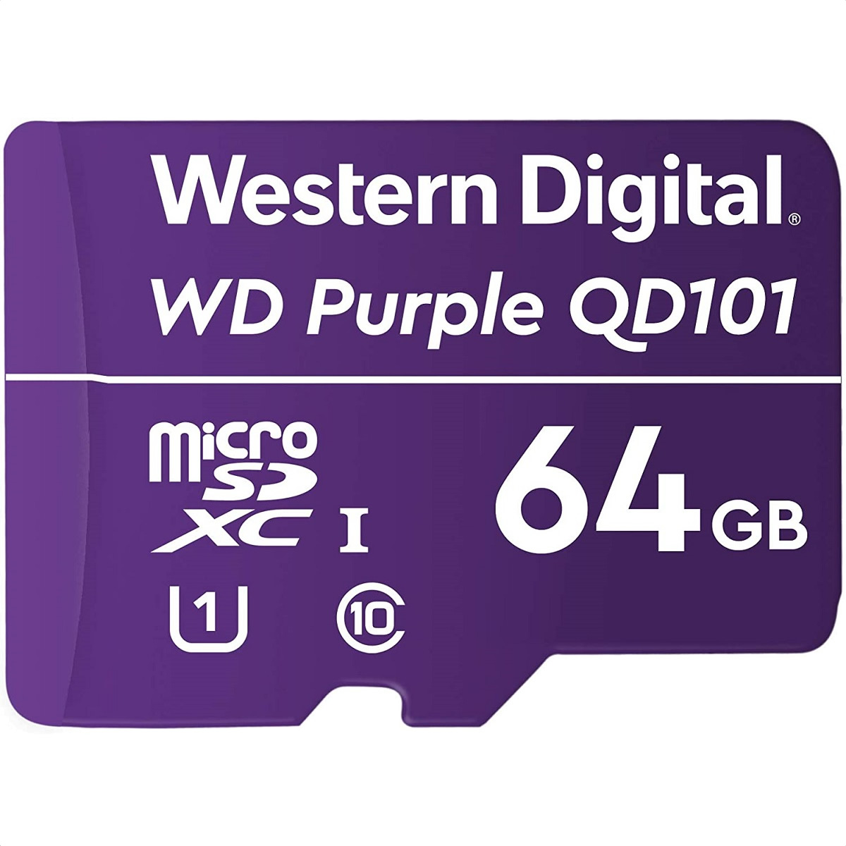 Memoria MicroSD 64GB Western Digital WD Purple SD QD101 SDXC Clase 10 WDD064G1P0C.