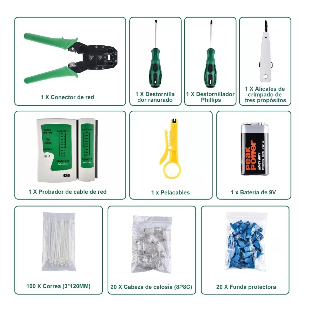 Kit De Herramientas Cableado Redes Utp Rj45 Rj11